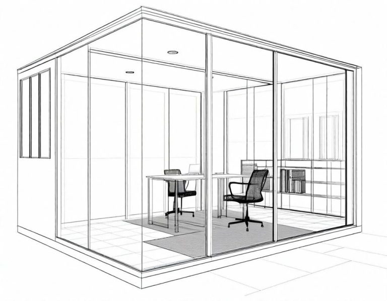 Patio area with stone tiles, neatly shaped bushes, and steps leading to a garden.